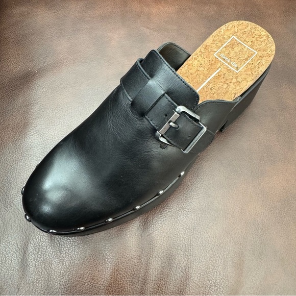 NEW Dolce Vita Yevan Black Leather Clogs Size 9.5 - Picture 10 of 11